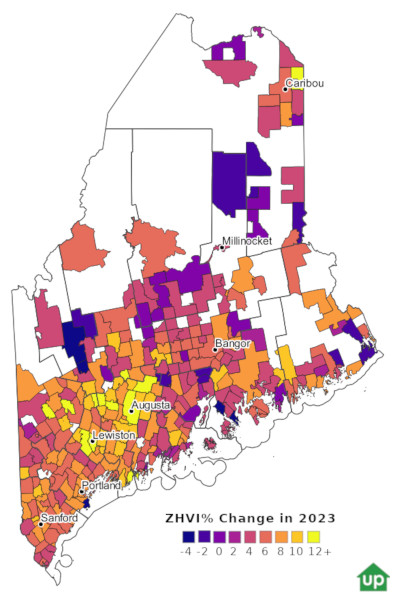 ZHVI% Change in 2023